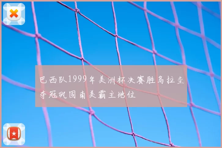巴西队1999年美洲杯决赛胜乌拉圭夺冠巩固南美霸主地位
